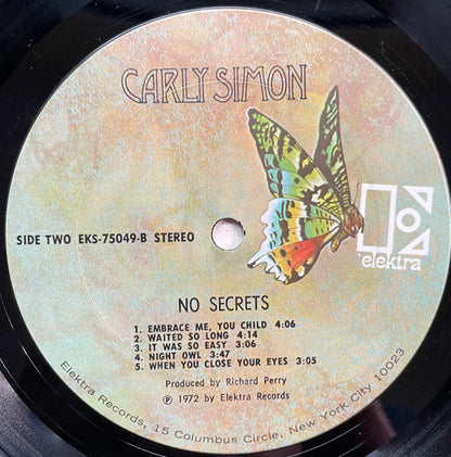 Carly Simon : No Secrets (LP, Album, Pit)