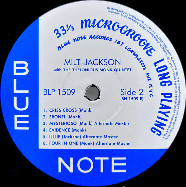 Milt Jackson With John Lewis (2), Percy Heath, Kenny Clarke, Lou Donaldson And The Thelonious Monk Quintet : Milt Jackson With John Lewis, Percy Heath, Kenny Clarke, Lou Donaldson And The Thelonious Monk Quintet (LP, Comp, Mono, RE, RM, 180)