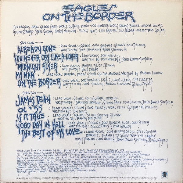 Eagles : On The Border (LP, Album, RP, SP-)