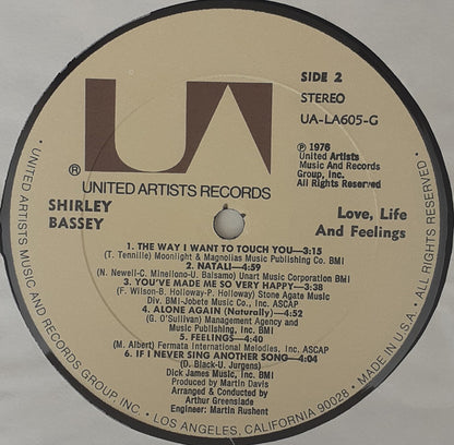 Shirley Bassey : Love, Life And Feelings (LP, Album)