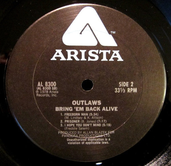 Outlaws : Bring It Back Alive (2xLP, Album, San)