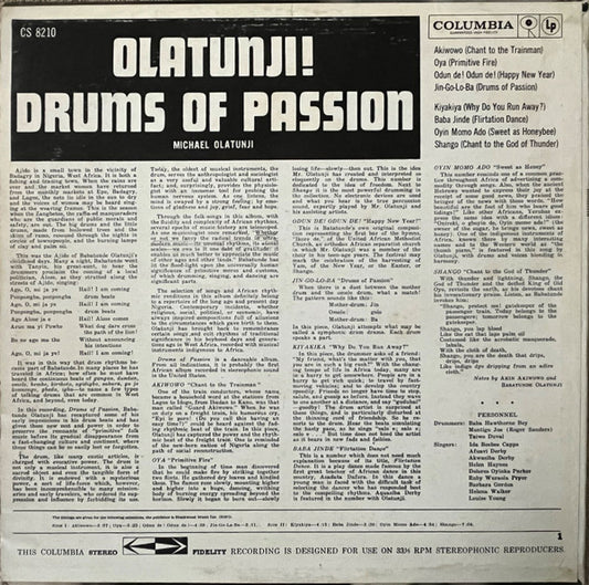 Olatunji!* : Drums Of Passion (LP, Album, Pit)