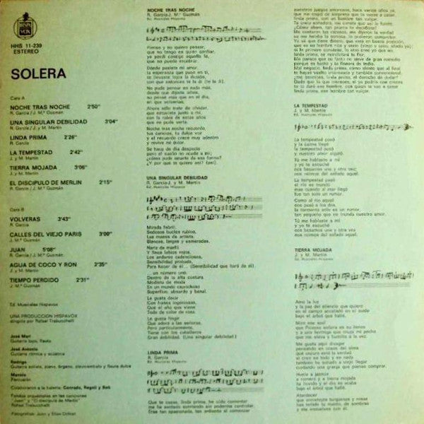Solera : Solera (LP, Album, Emb)