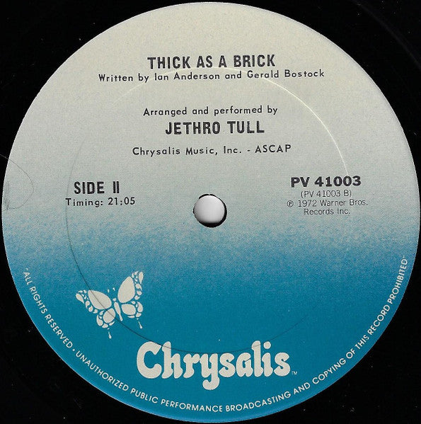 Jethro Tull : Thick As A Brick (LP, Album, RE, Ter)