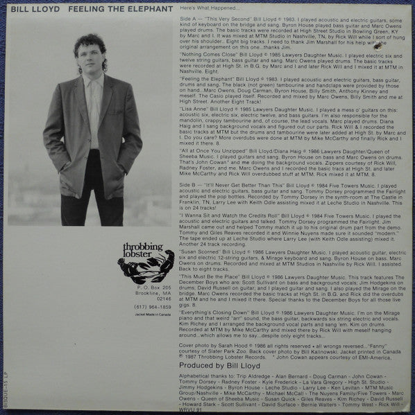 Bill Lloyd (3) : Feeling The Elephant (LP, Album)