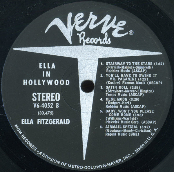 Ella Fitzgerald : Ella In Hollywood (LP, Album)