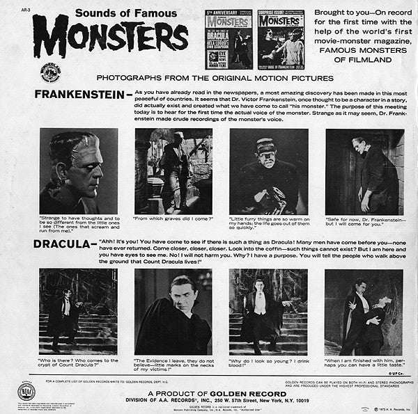 Cherney Berg, Gabriel Dell : Famous Monsters Speak (LP, Mono, RE)