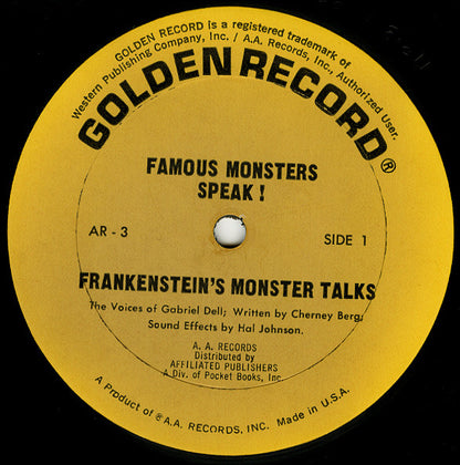 Cherney Berg, Gabriel Dell : Famous Monsters Speak (LP, Mono, RE)