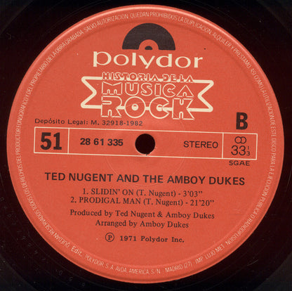 Ted Nugent And The Amboy Dukes* : Ted Nugent And The Amboy Dukes (LP, Album, RE)