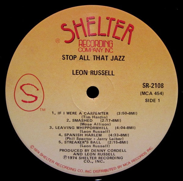 Leon Russell : Stop All That Jazz (LP, Album, Glo)