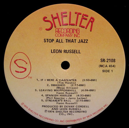 Leon Russell : Stop All That Jazz (LP, Album, Glo)