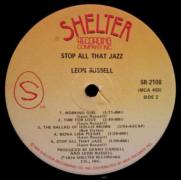 Leon Russell : Stop All That Jazz (LP, Album, Glo)