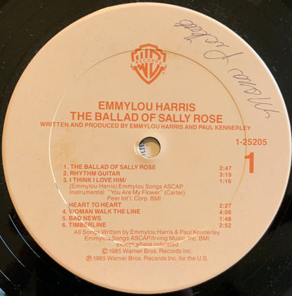 Emmylou Harris : The Ballad Of Sally Rose (LP, Album, Club, Car)