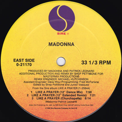 Madonna : Like A Prayer (12", Maxi, Spe)