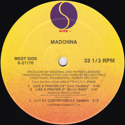 Madonna : Like A Prayer (12", Maxi, Spe)