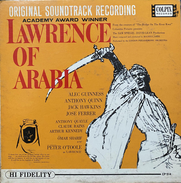 Maurice Jarre, The London Philharmonic Orchestra* : Lawrence Of Arabia (Original Soundtrack Recording) (LP, Album, Mono)