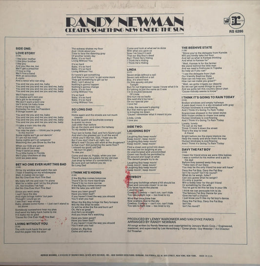 Randy Newman : Randy Newman (LP, Album)