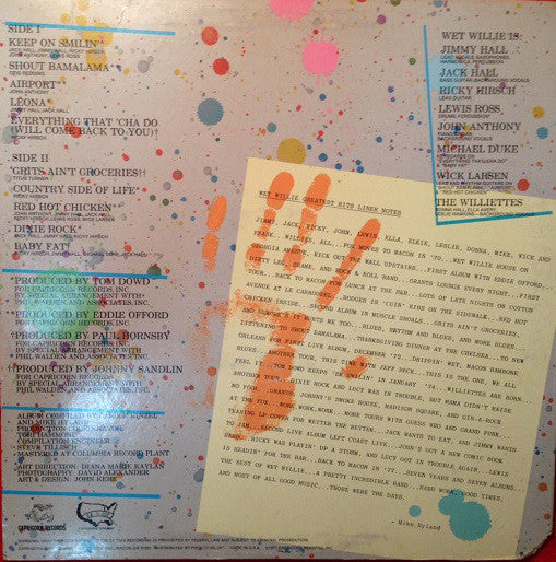 Wet Willie : Wet Willie Greatest Hits (LP, Comp, Pit)