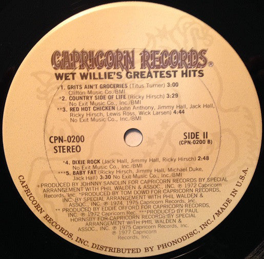 Wet Willie : Wet Willie Greatest Hits (LP, Comp, Pit)