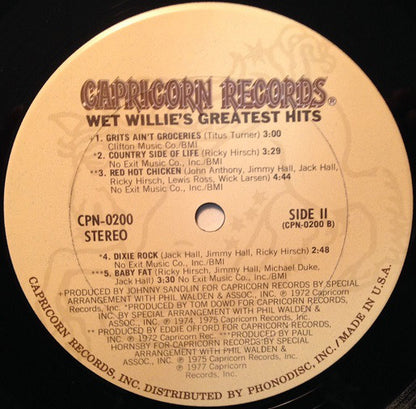 Wet Willie : Wet Willie Greatest Hits (LP, Comp, Pit)