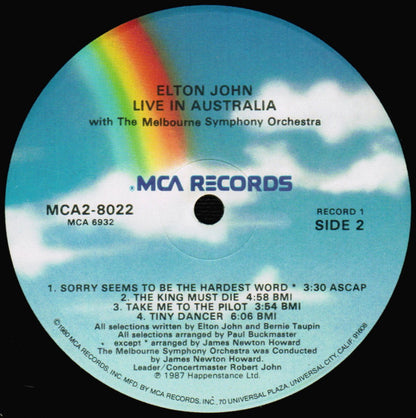 Elton John With The Melbourne Symphony Orchestra : Live In Australia (2xLP, Album, Glo)