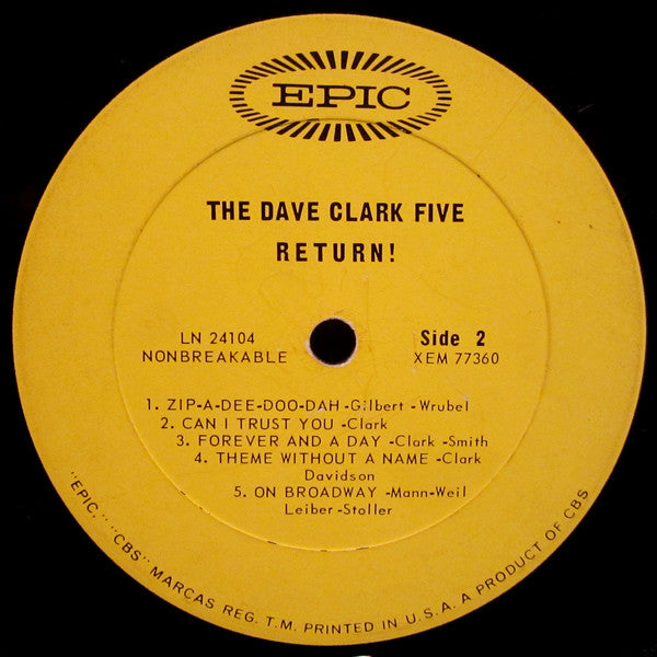 The Dave Clark Five : The Dave Clark Five Return! (LP, Album, Mono, Pit)