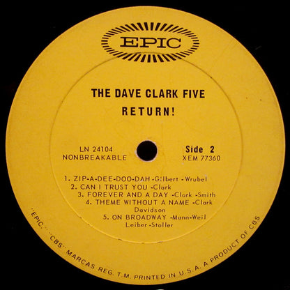 The Dave Clark Five : The Dave Clark Five Return! (LP, Album, Mono, Pit)