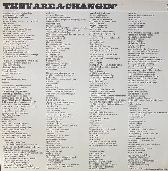 Bob Dylan : The Times They Are A-Changin' (LP, Album, RE, Pit)