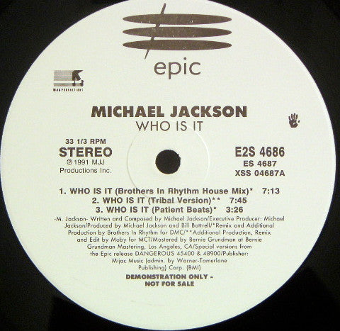 Michael Jackson : Who Is It (2x12", Promo)