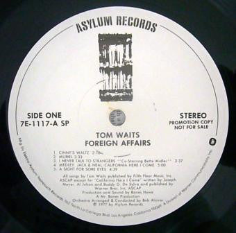 Tom Waits : Foreign Affairs (LP, Album, Promo)