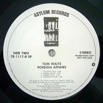 Tom Waits : Foreign Affairs (LP, Album, Promo)