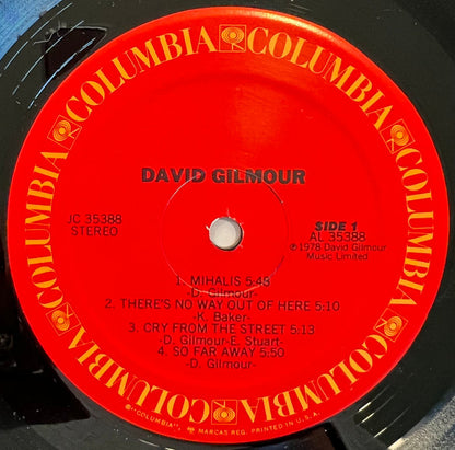 David Gilmour : David Gilmour (LP, Album, GRT)