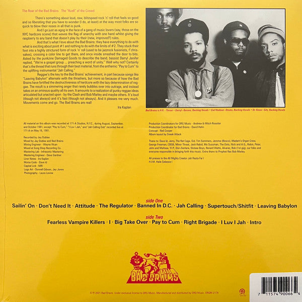 Bad Brains : Bad Brains (LP, Album, RE, RM, Red)