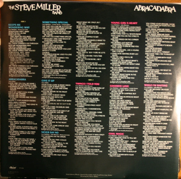 The Steve Miller Band* : Abracadabra (LP, Album, Win)