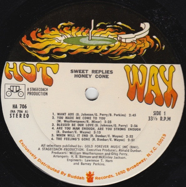 Honey Cone : Sweet Replies (LP, Album, Pit)