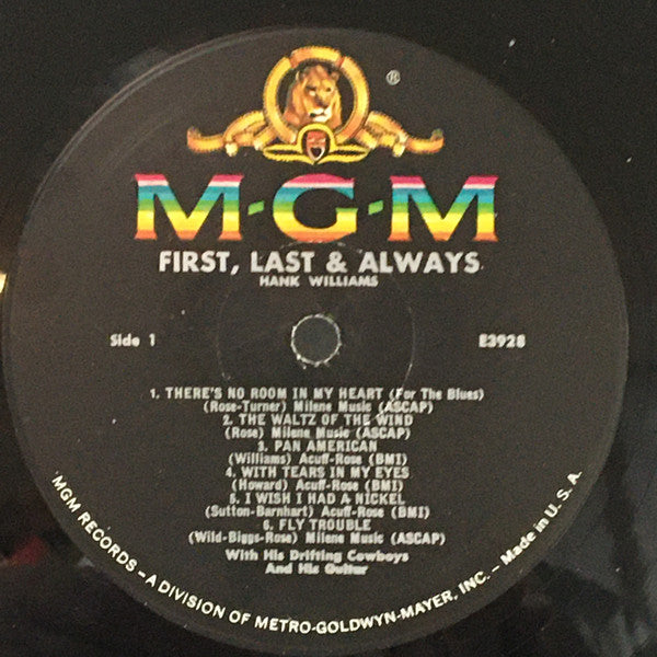 Hank Williams : First, Last And Always (LP, Comp, Mono, RE)