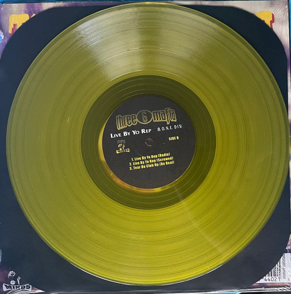 Three 6 Mafia : Live By Yo Rep (B.O.N.E. Dis) (12", EP, Ltd, RE, S/Edition, Yel)