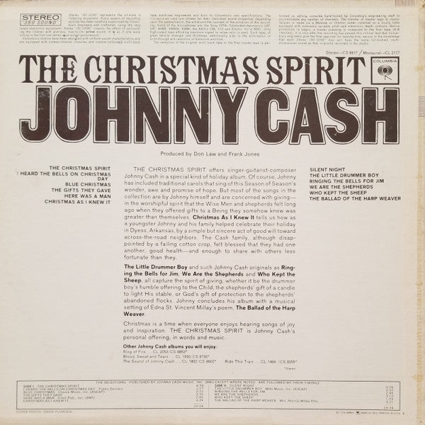Johnny Cash : The Christmas Spirit (LP, Album, RP, Ter)