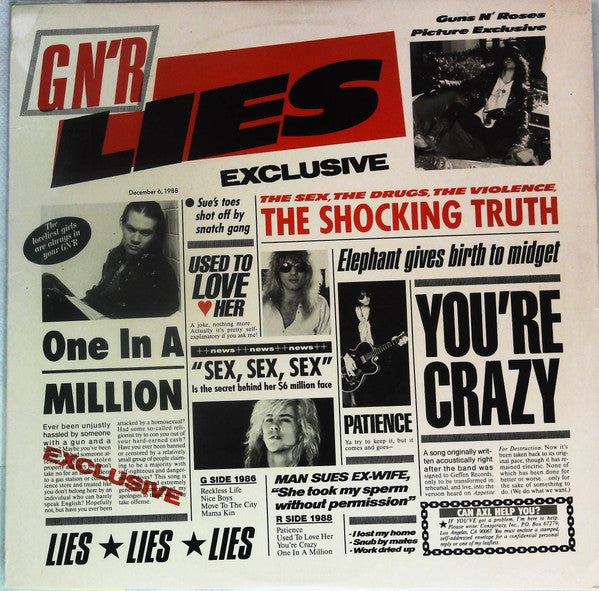 Guns N' Roses : G N' R Lies (LP, Album, Cen)
