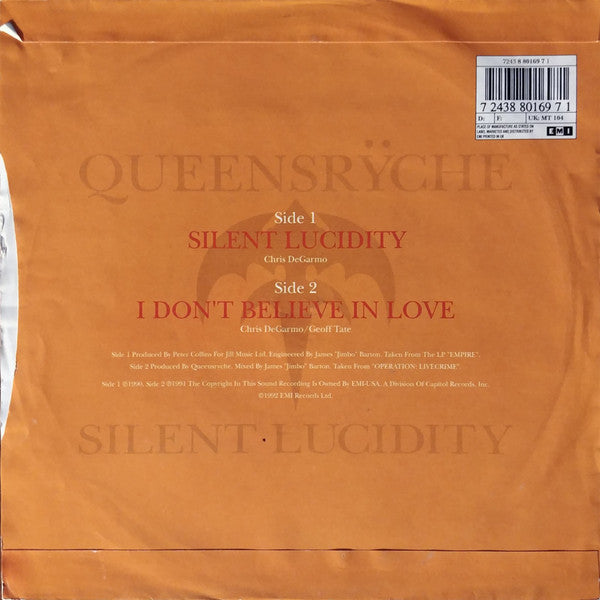Queensrÿche : Silent Lucidity (7", Single)