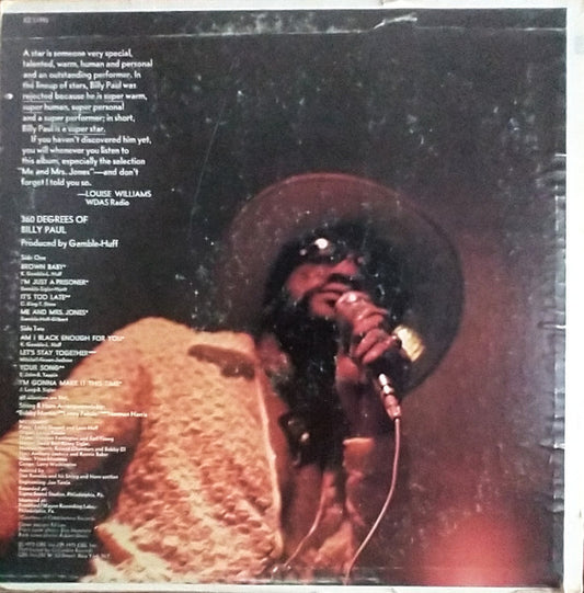 Billy Paul : 360 Degrees Of Billy Paul (LP, Album, Pit)