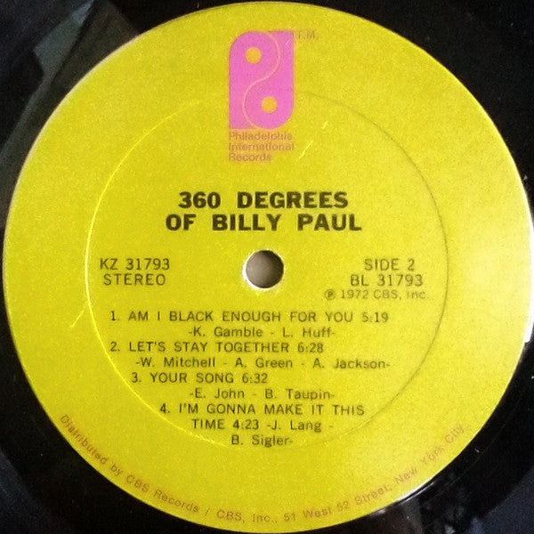 Billy Paul : 360 Degrees Of Billy Paul (LP, Album, Pit)