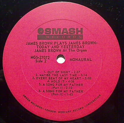 James Brown : James Brown Plays James Brown - Today & Yesterday  (Featuring James Brown At The Organ) (LP, Album, Mono)