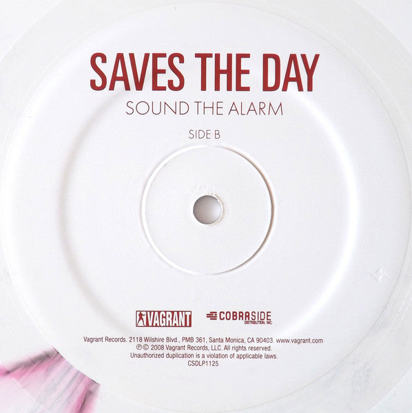 Saves The Day : Sound The Alarm (LP, Album, RE, Whi)