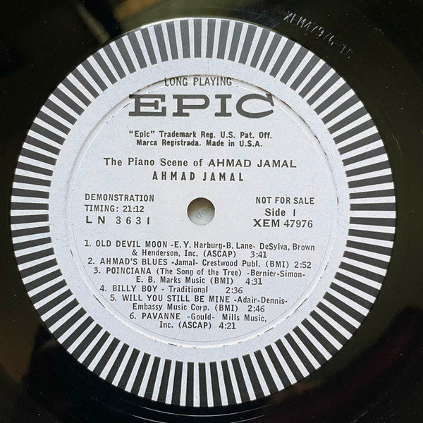 Ahmad Jamal : The Piano Scene Of Ahmad Jamal (LP, Album, Mono, Promo)