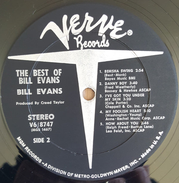 Bill Evans : The Best Of Bill Evans (LP, Comp)