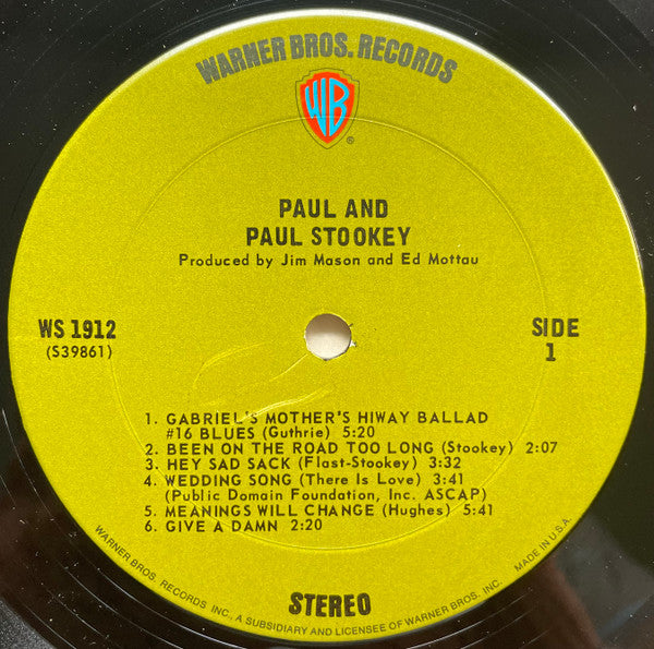 Paul Stookey* : Paul And (LP, Album, Pit)