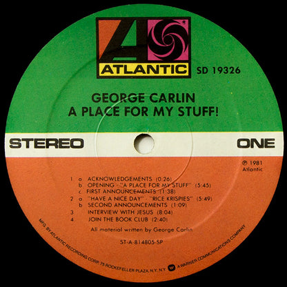 George Carlin : A Place For My Stuff (LP, Album, SP )