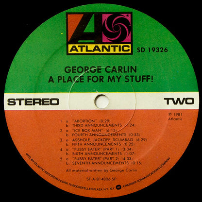 George Carlin : A Place For My Stuff (LP, Album, SP )