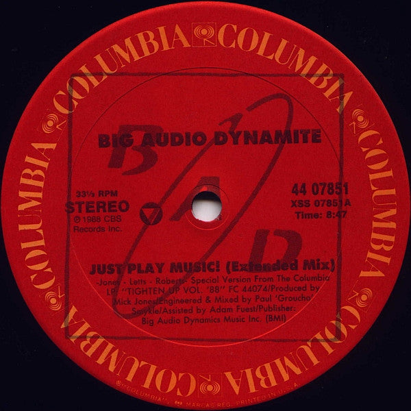 Big Audio Dynamite : Just Play Music! (12")